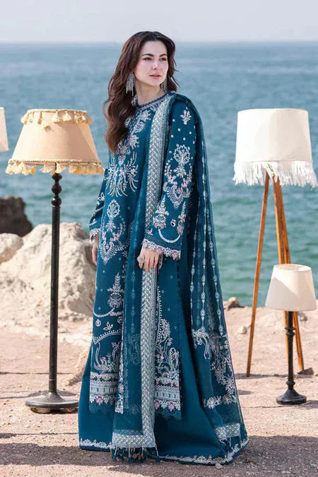 QALAMQAR-3PC DHANAK HEAVY EMBROIDERED SUIT SD-35