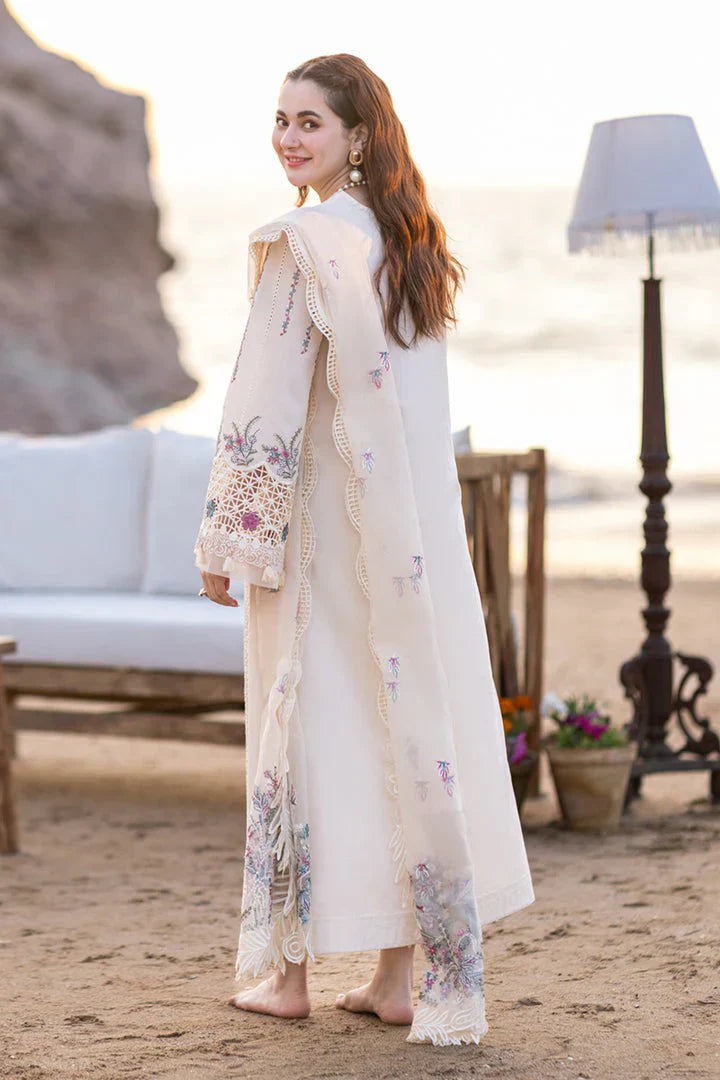 QALAMQAR- 3PC CHIKENKARI DHANAK EMBROIDERED SUIT SD-26