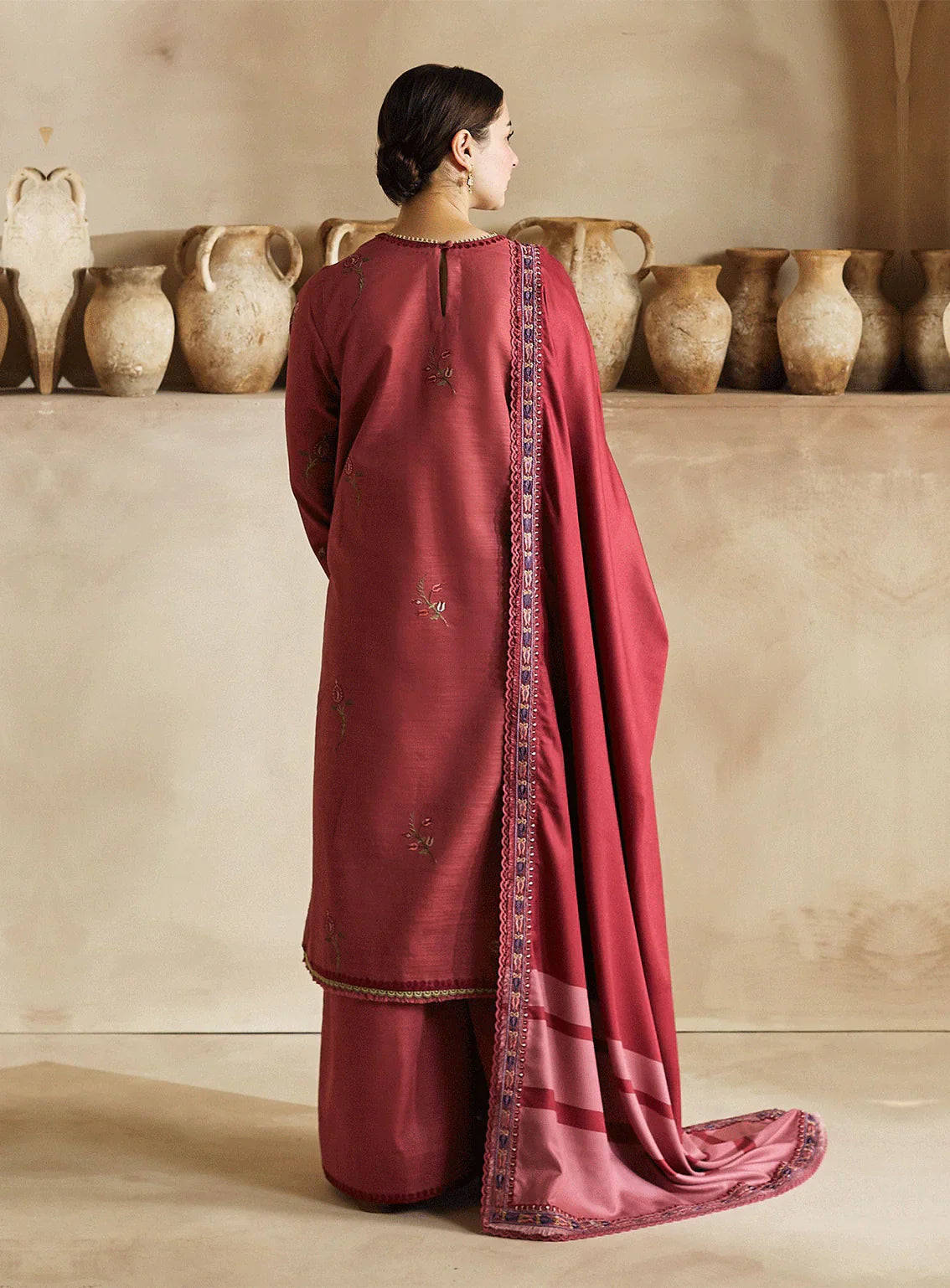 ZARA SHAHJAHAN-3PC DHANAK HEAVY EMBROIDERED SUIT SD-14