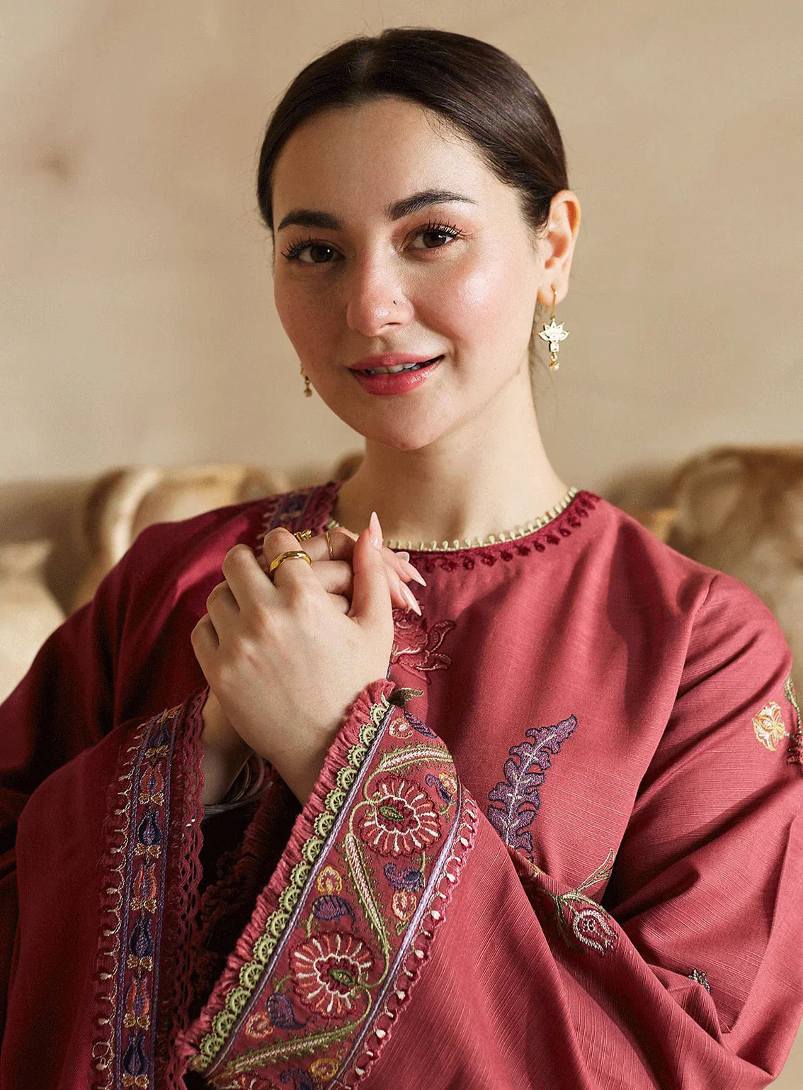 ZARA SHAHJAHAN-3PC DHANAK HEAVY EMBROIDERED SUIT SD-14
