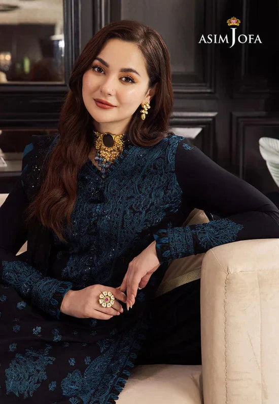 ASIMJOFA-3PC DHANAK EMBROIDERED SUIT SD-18