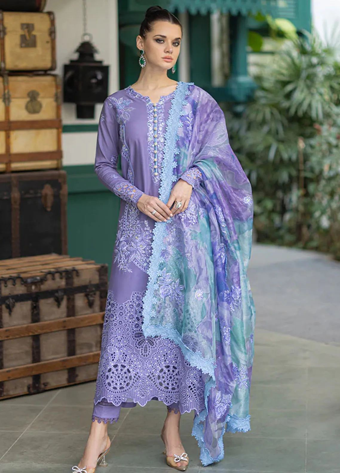 MOHAGNI-3PC DHANAK EMBROIDERED SUIT SD-20