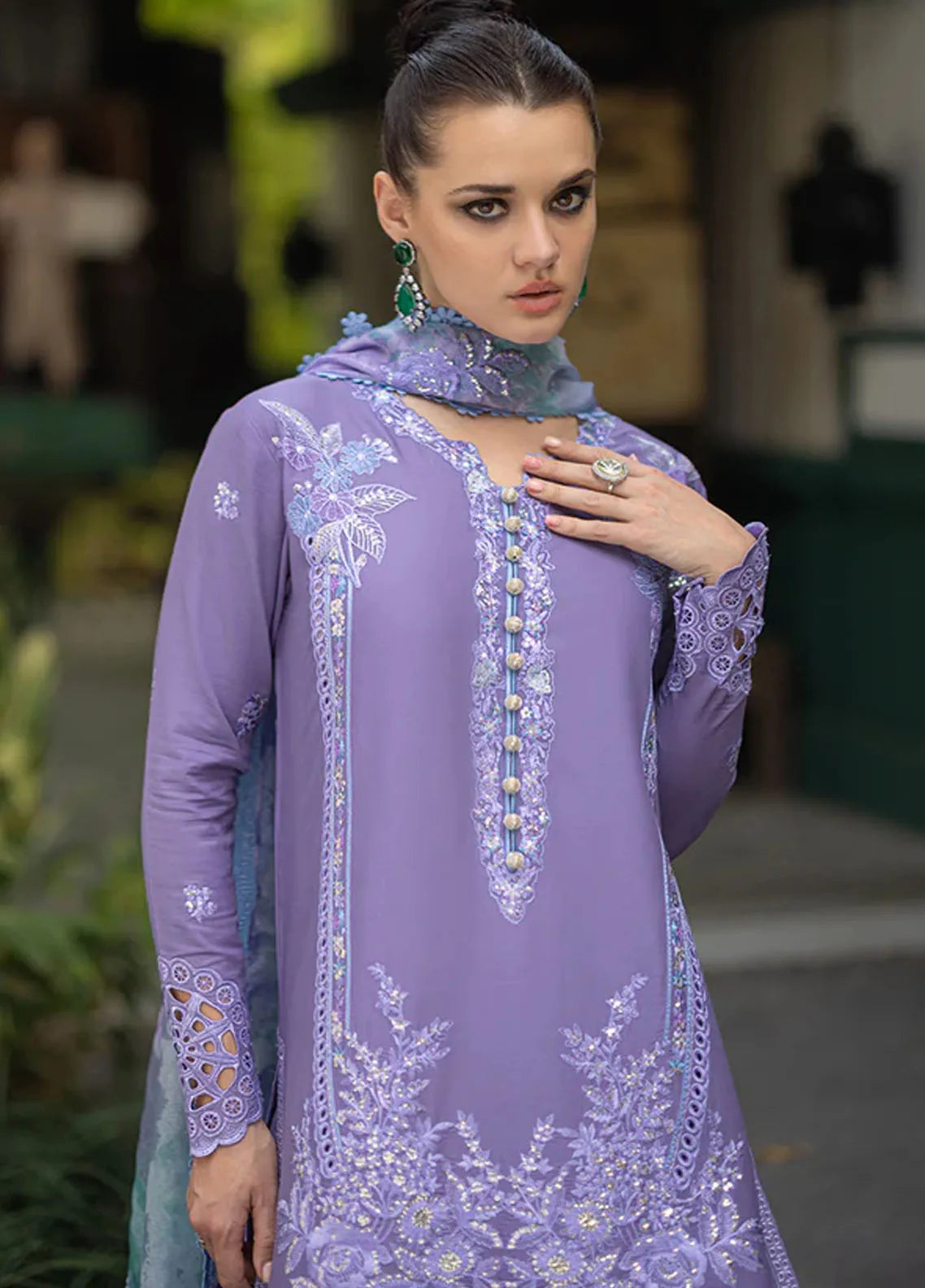 MOHAGNI-3PC DHANAK EMBROIDERED SUIT SD-20