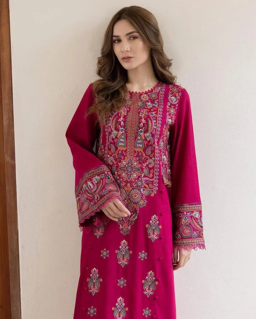 JAZMIN-2PC DHANAK EMBROIDERED SUIT-SD-03