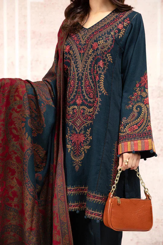 JAZMIN-3PC DHANAK EMBROIDERED SUIT SD-19