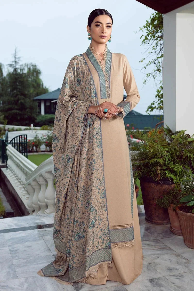 BAREEZE-3PC DHANAK EMBROIDERED SUIT SD-42