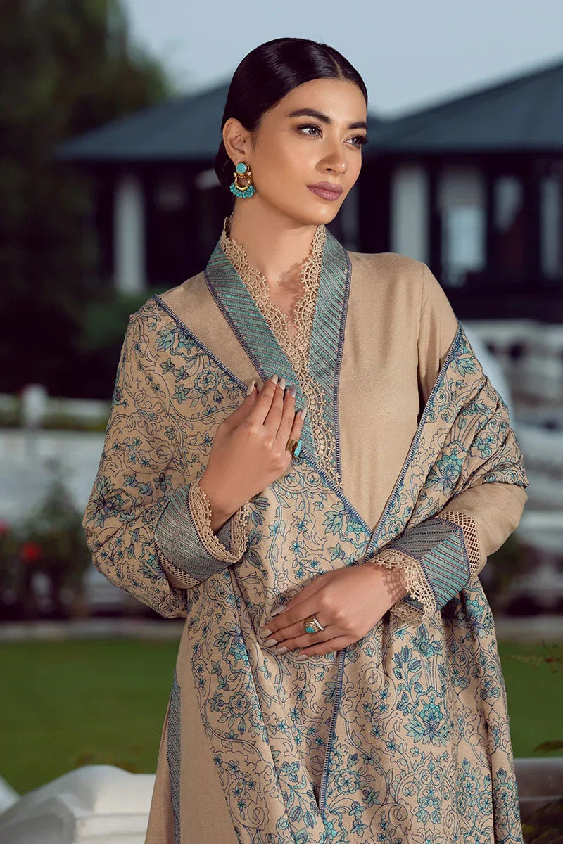 BAREEZE-3PC DHANAK EMBROIDERED SUIT SD-42