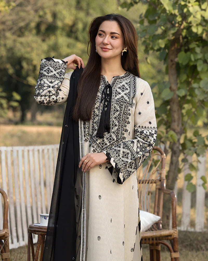 ALLYS-3PC DHANAK EMBROIDERED SUIT SD-07