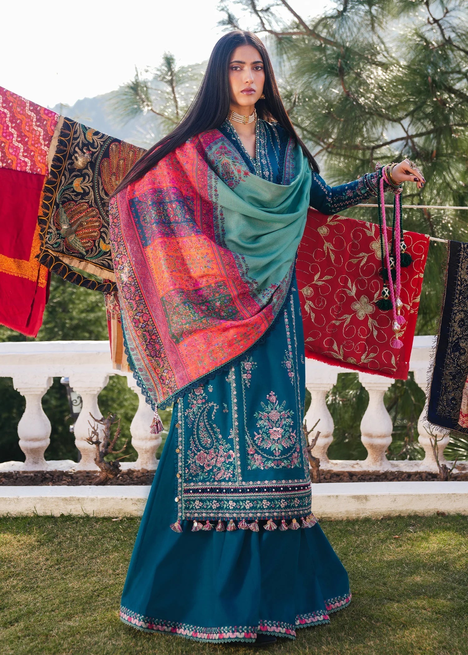 HUSSAIN REHAR-3PC SDHANAK EMBROIDED SUIT SD-08