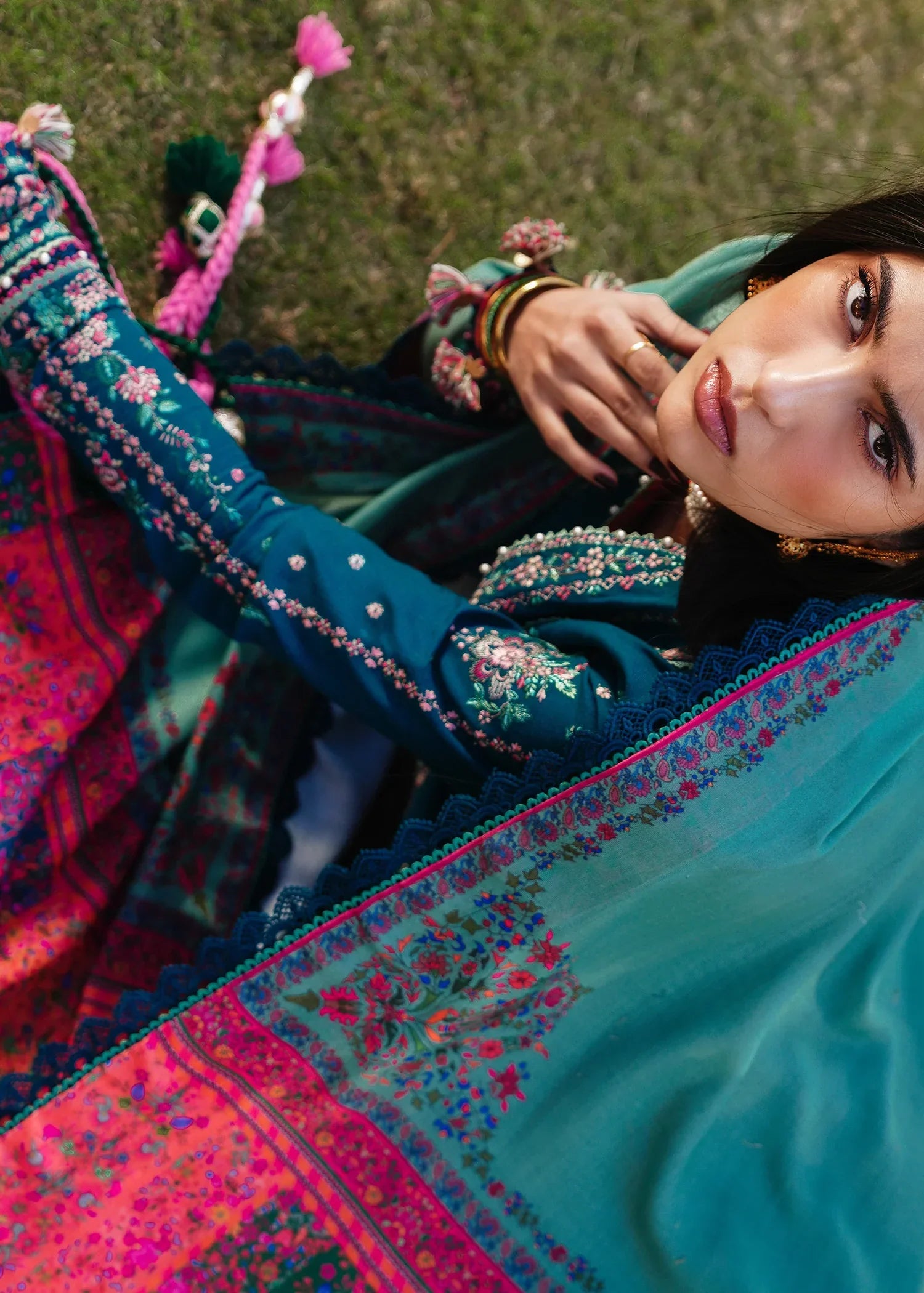 HUSSAIN REHAR-3PC SDHANAK EMBROIDED SUIT SD-08