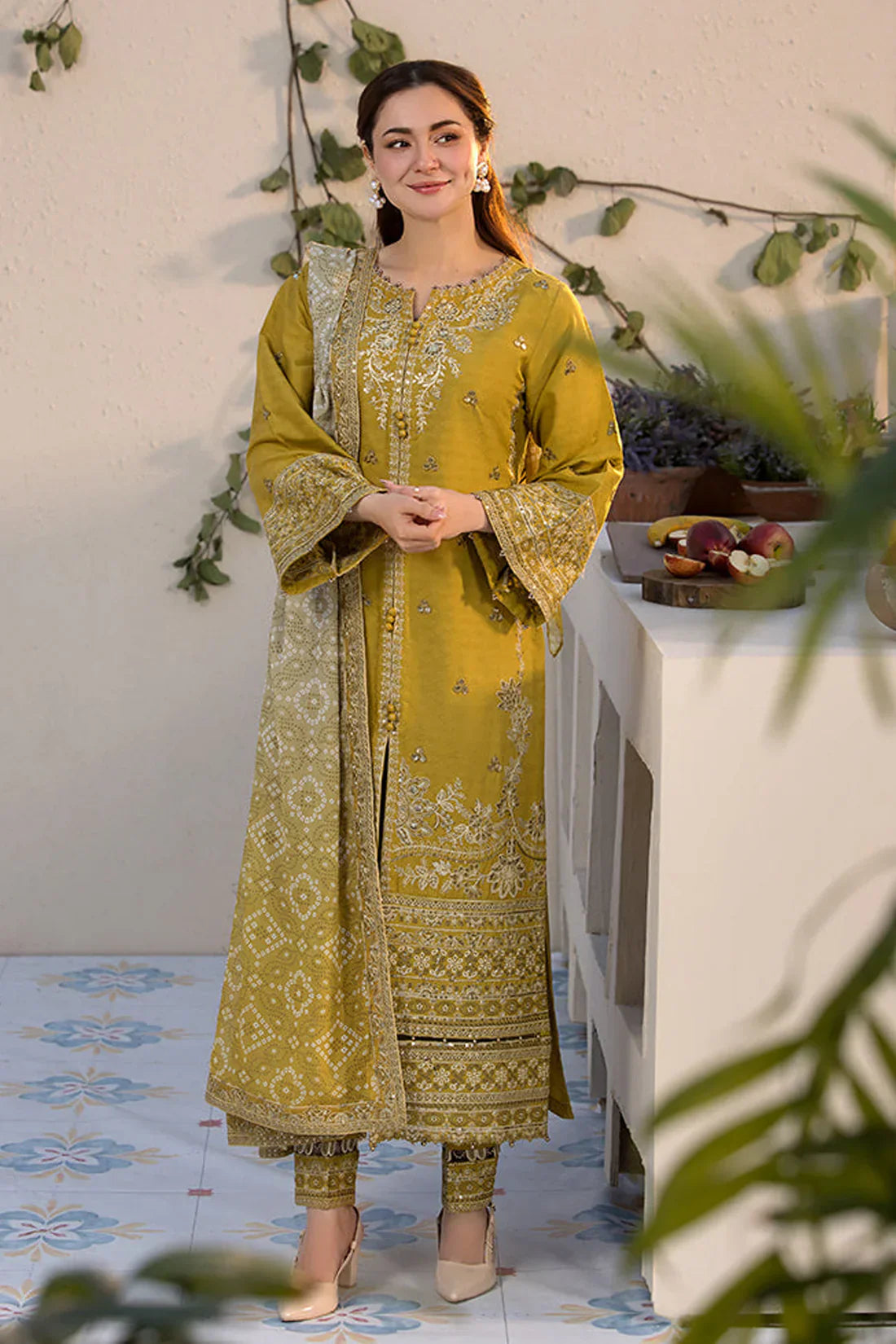 JADE-3PC DHANAK HEAVY EMBROIDERED SUIT SD-11