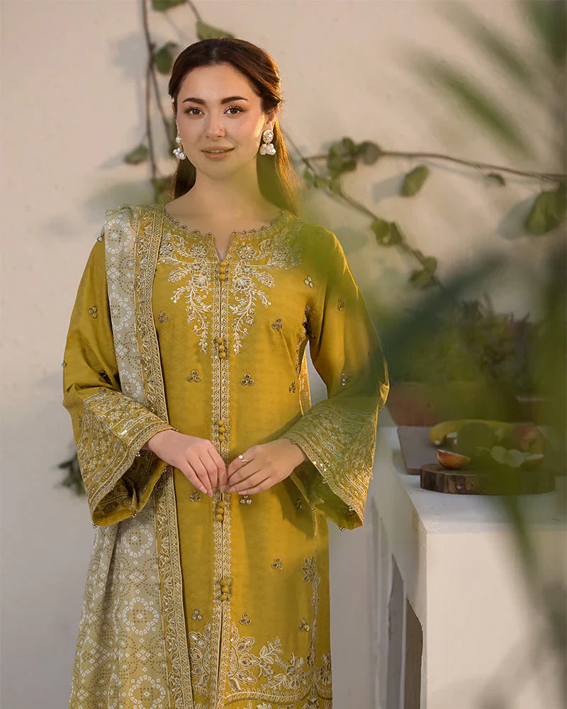 JADE-3PC DHANAK HEAVY EMBROIDERED SUIT SD-11