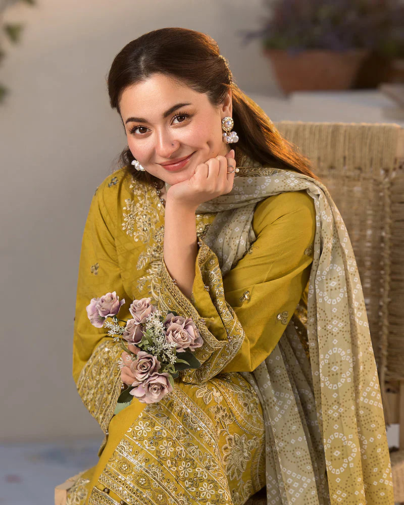 JADE-3PC DHANAK HEAVY EMBROIDERED SUIT SD-11