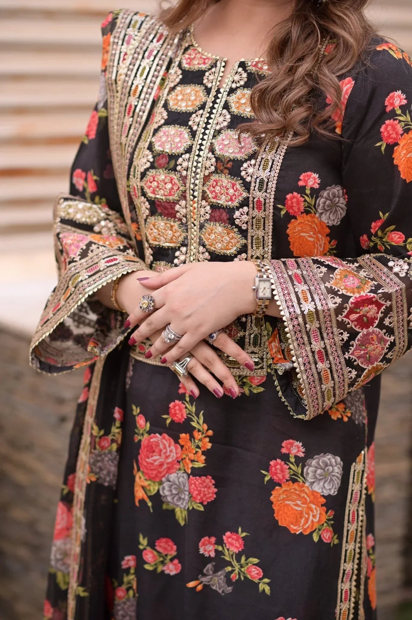 ANEELAS-SHAMOZ 3PC SOFT DIGITAL PRINTED SUIT SD-24