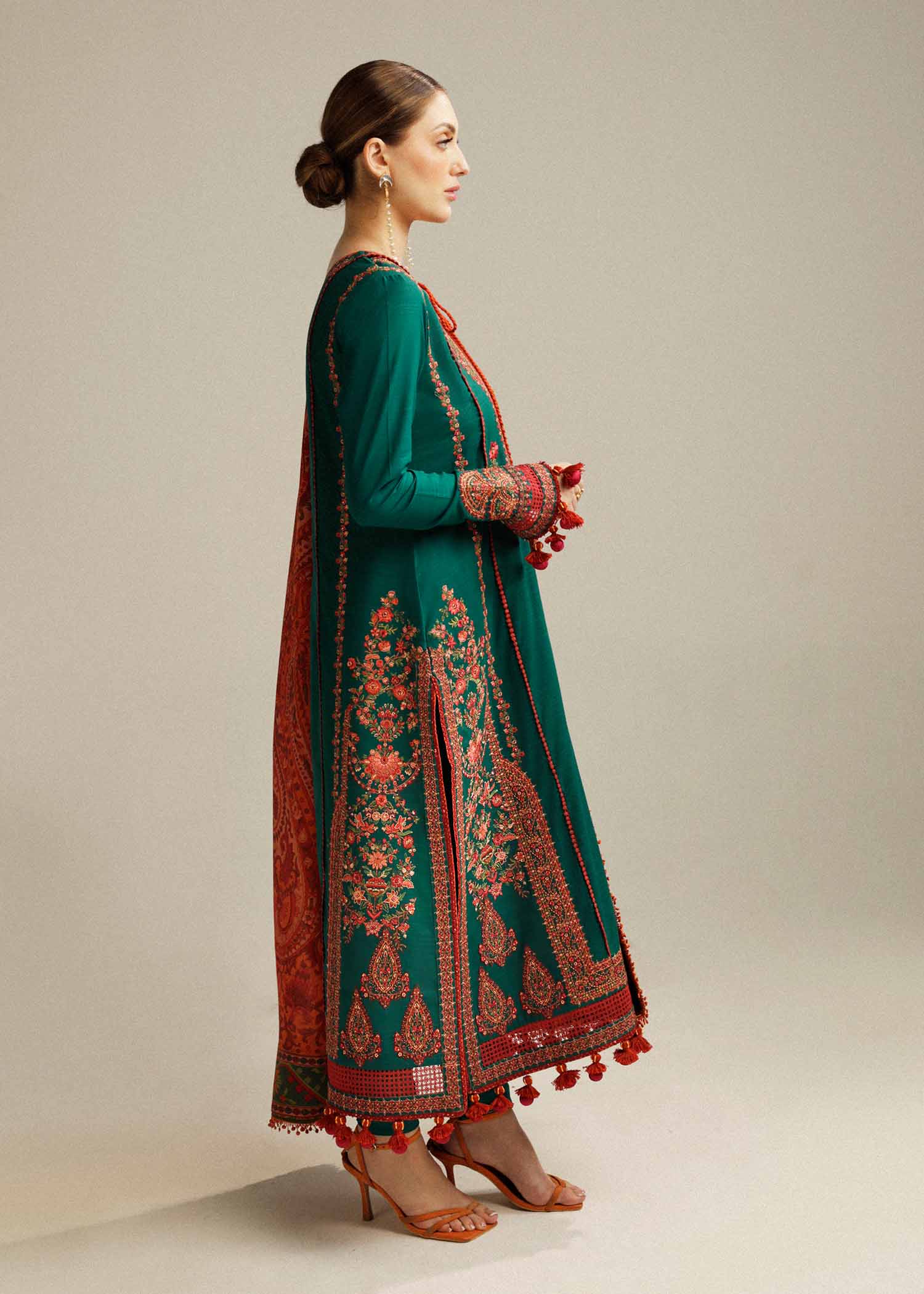 HUSSAIN REHAR-3PC SDHANAK EMBROIDED SUIT SD-12