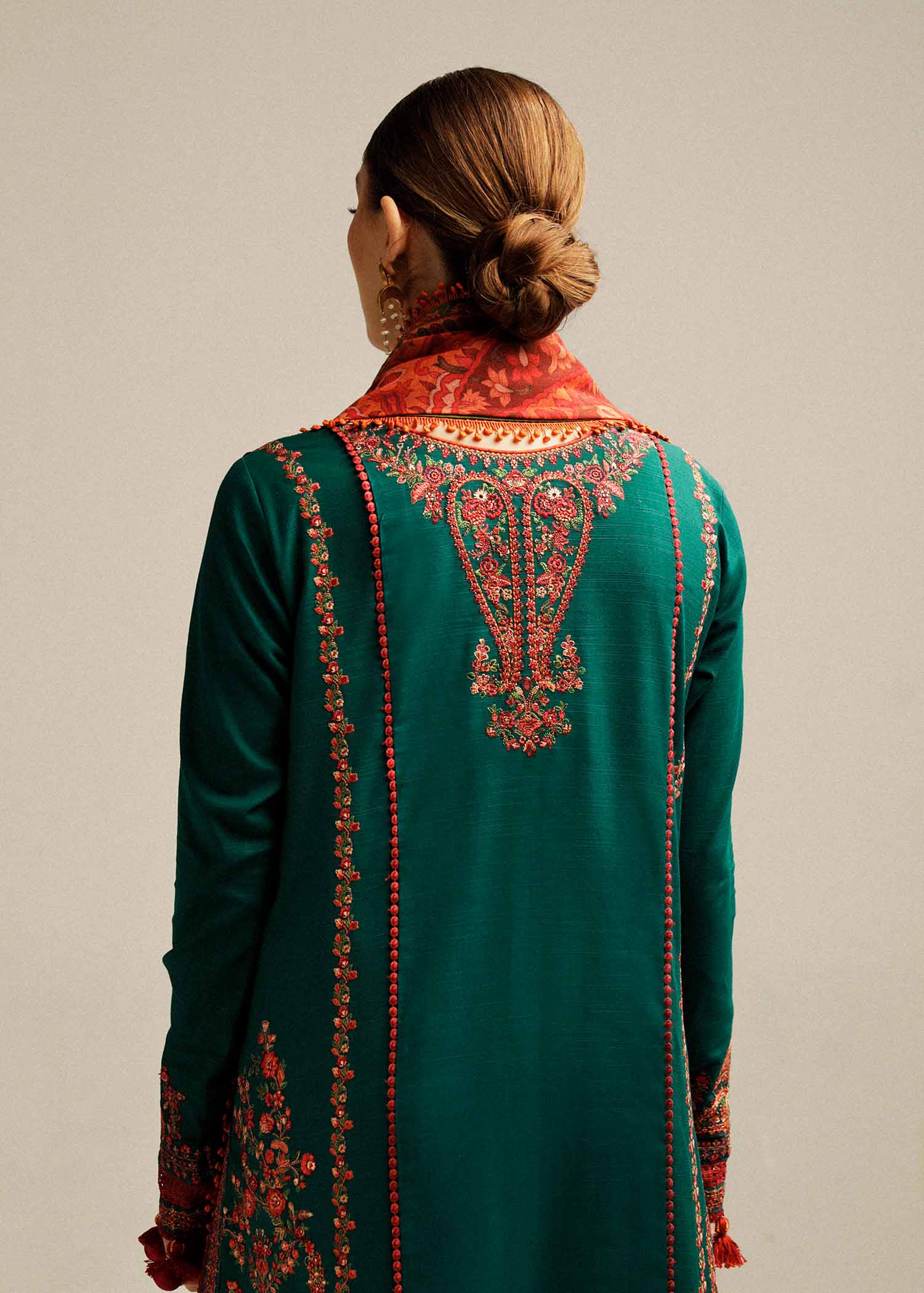 HUSSAIN REHAR-3PC SDHANAK EMBROIDED SUIT SD-12
