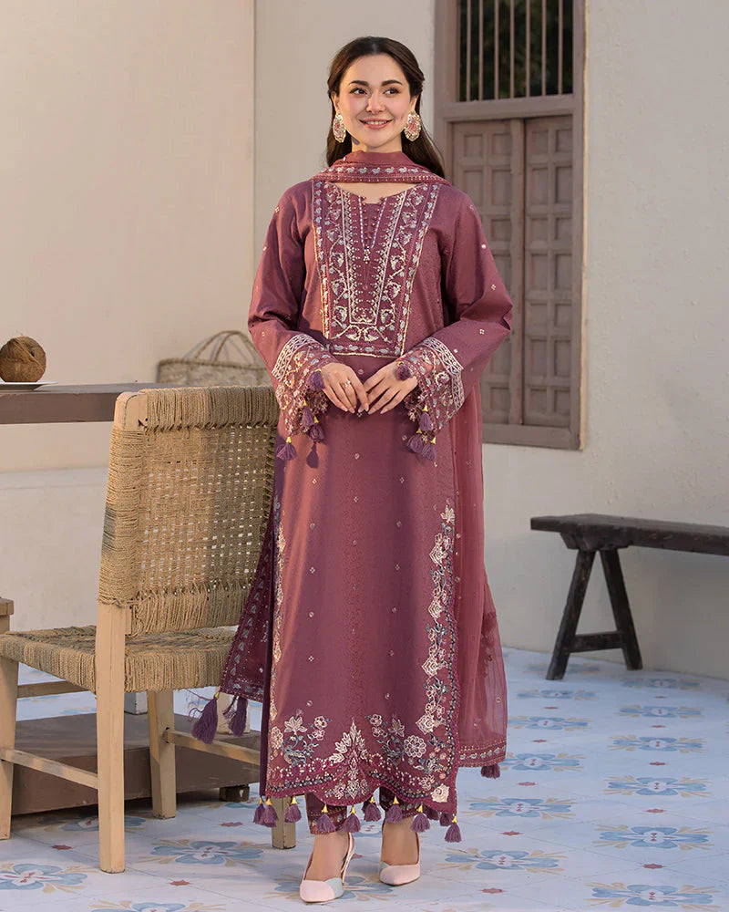 JADE-3PC DHANAK SEQUENCE EMBROIDERED SUIT SD-13