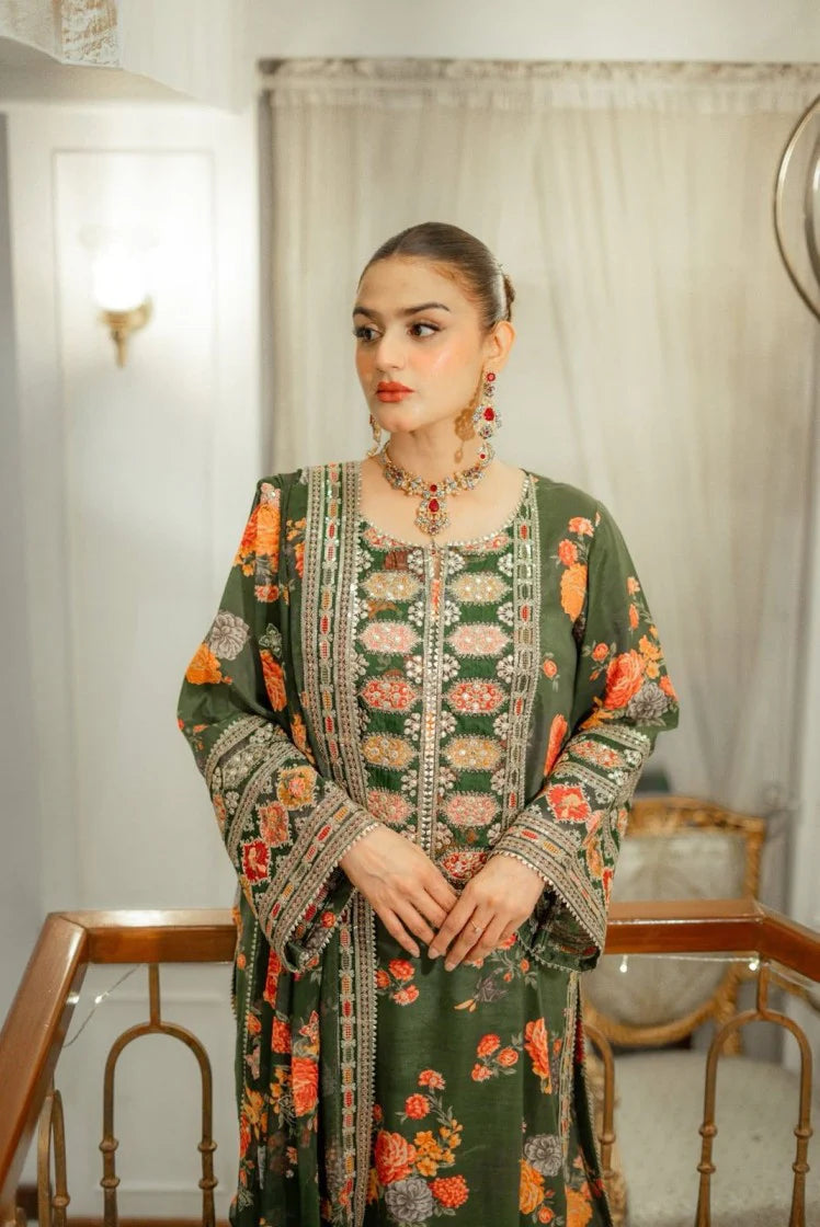 ANEELAS-SHAMOZ 3PC SOFT DIGITAL PRINTED SUIT SD-39