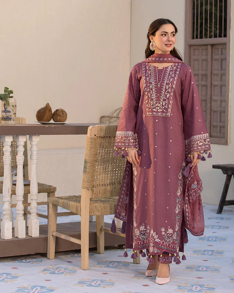 JADE-3PC DHANAK SEQUENCE EMBROIDERED SUIT SD-13