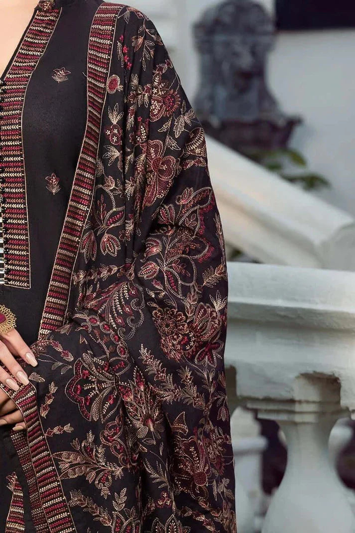 BAREEZE- 3PC DHANAK EMBROIDERED SUIT-SD-34
