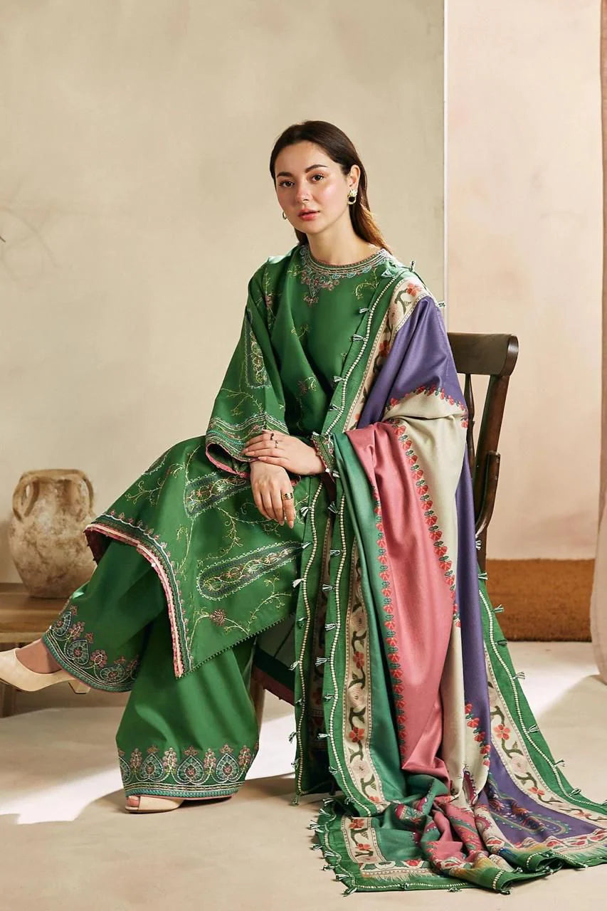 ZARA SHAHJAHAN-3PC DHANAK EMBROIDERED SUIT-SD-51