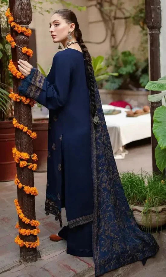 BAREEZE-3PC DHANAK EMBROIDERED SUIT SD-41