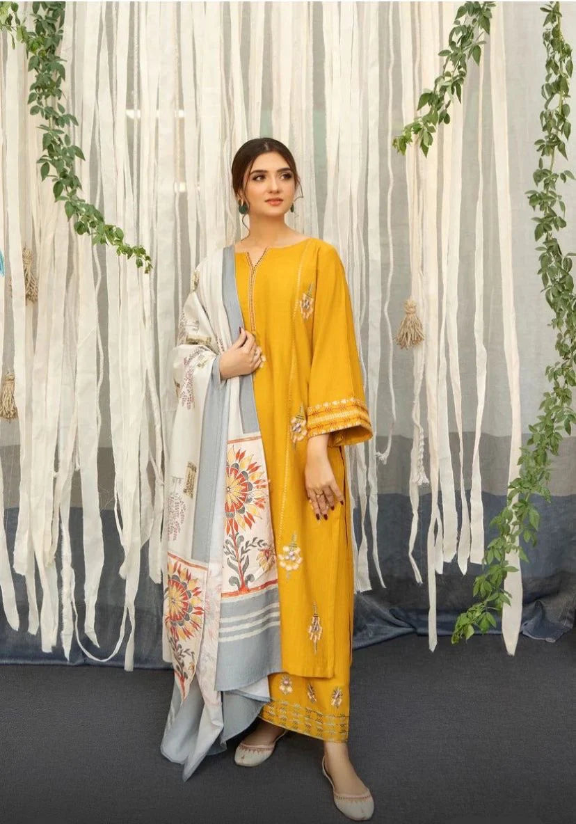 URGE-3PC DHANAK EMBROIDERED SUIT SD-49