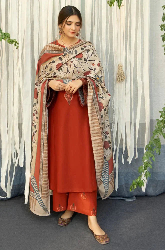 URGE-3PC DHANAK EMBROIDERED SUIT SD-32