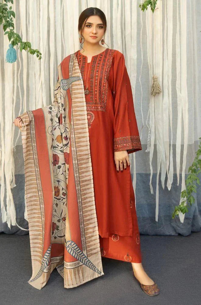 URGE-3PC DHANAK EMBROIDERED SUIT SD-32