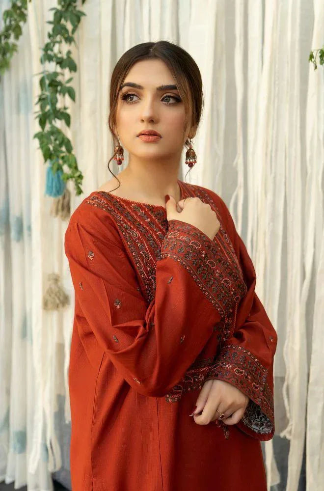 URGE-3PC DHANAK EMBROIDERED SUIT SD-32