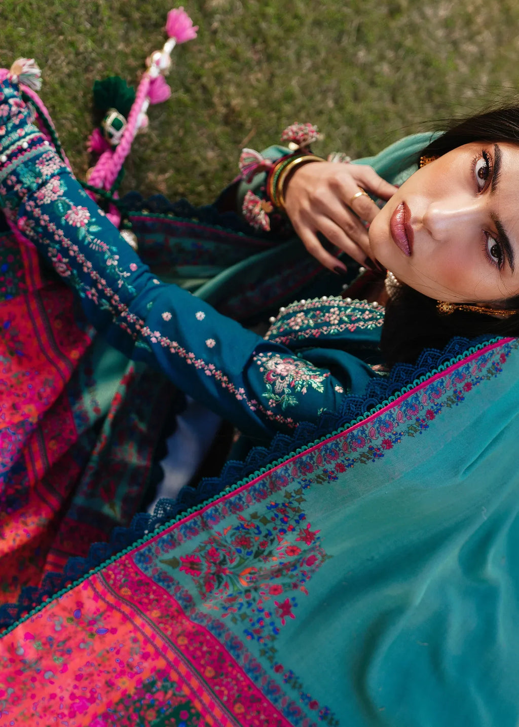 HUSSAIN REHAR-3PC SDHANAK EMBROIDED SUIT SD-08