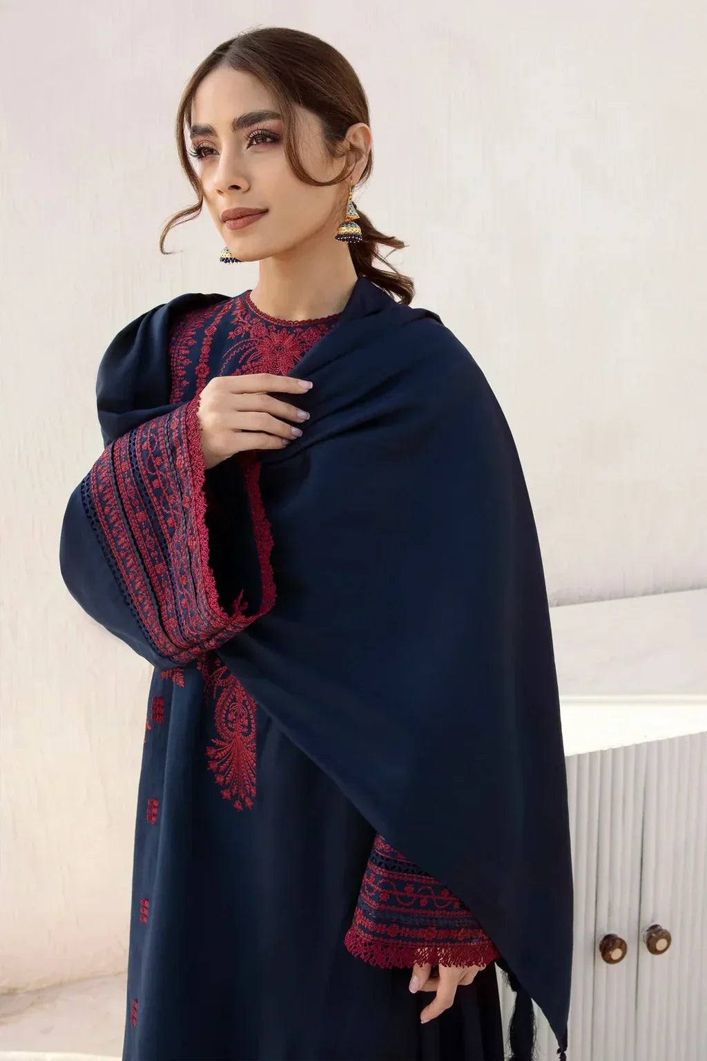 JAZMIN-2PC DHANAK EMBROIDERED SUIT SD-36