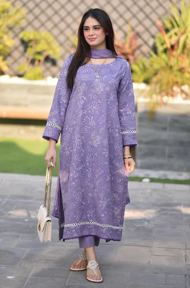 LIBASS-3PC DHANAK EMBROIDERED SUIT SD-28