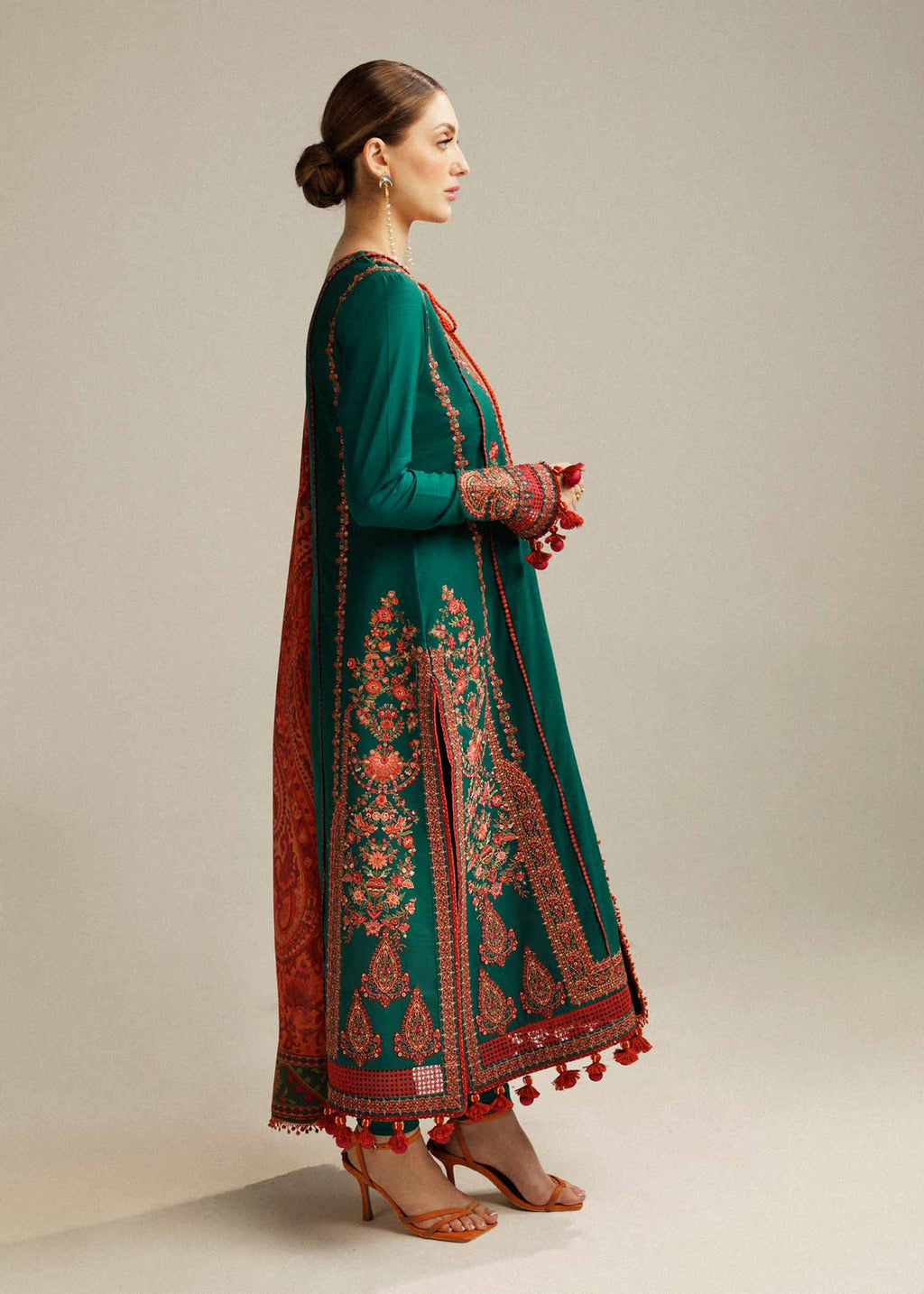 HUSSAIN REHAR-3PC SDHANAK EMBROIDED SUIT SD-12
