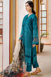 Teal Blue Printed Lawn Suit – 3 Piece