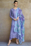 Lavender Embroidered Lawn Suit-3 piece