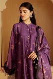 Purple Floral Printed Lawn Suit -3 piece