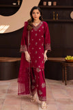 Maroon Embroidered Festive Suit - 3 Piece