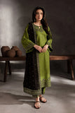 Olive Green Embroidered Lawn Suit- 3 piece