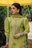 Lime Green Embroidered Lawn Suit-3 piece
