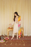 Beige Embroidered Lawn Suit-3 piece