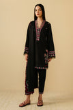 Black Cambric 3-Piece Embroidered Suit