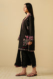 Black Cambric 3-Piece Embroidered Suit